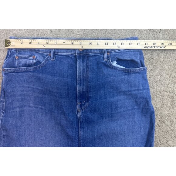 Mother The Pencil Pusher Women's 33 Denim Midi Jean Skirt Blue - Picture 9 of 10